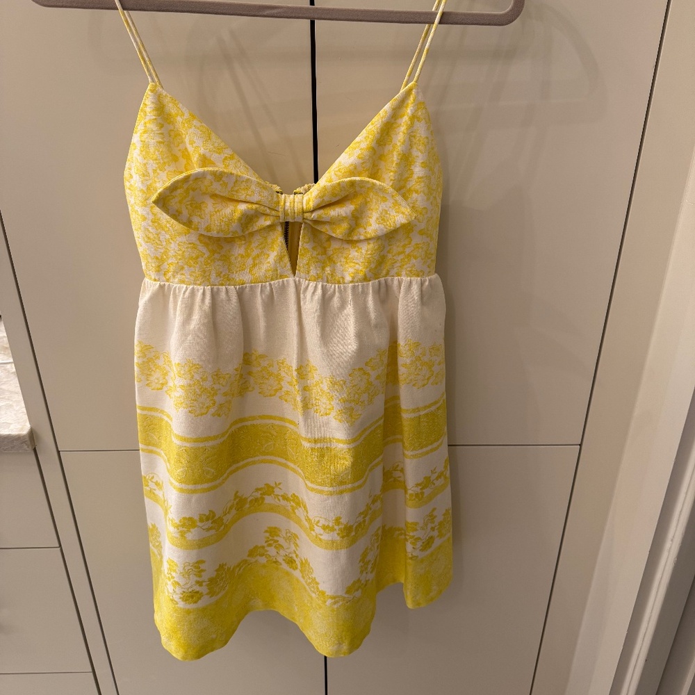 Alice + Olivia yellow/white sundress, Size 4